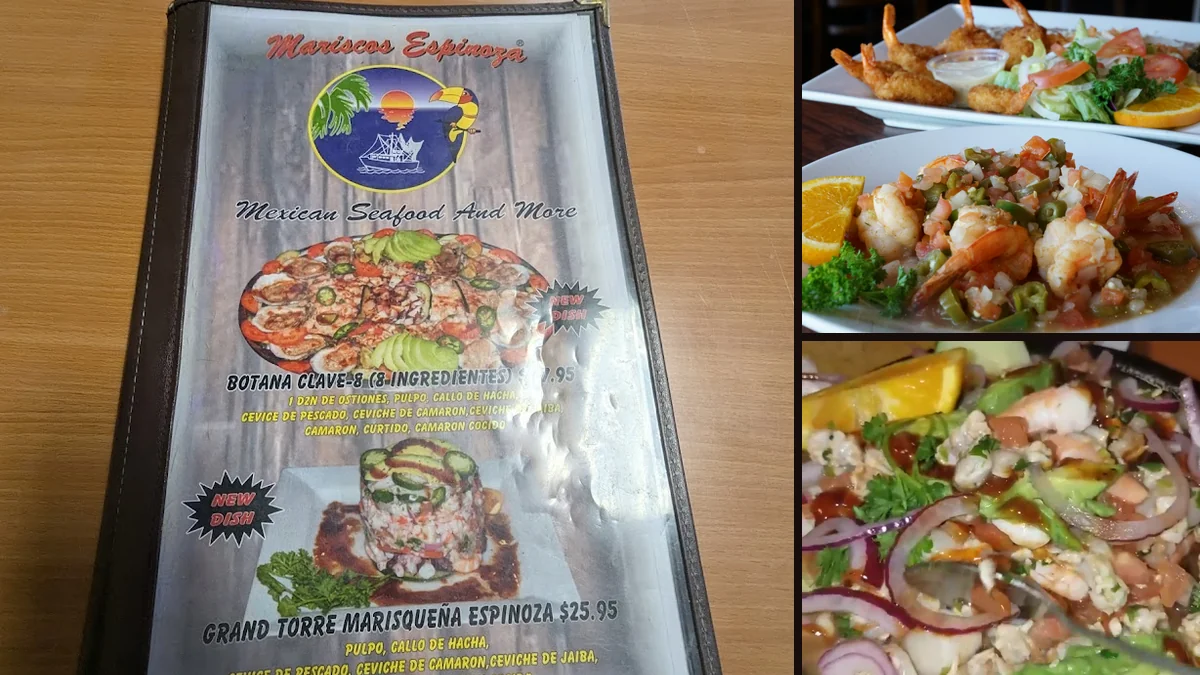 Colorful plates from a seafood restaurant